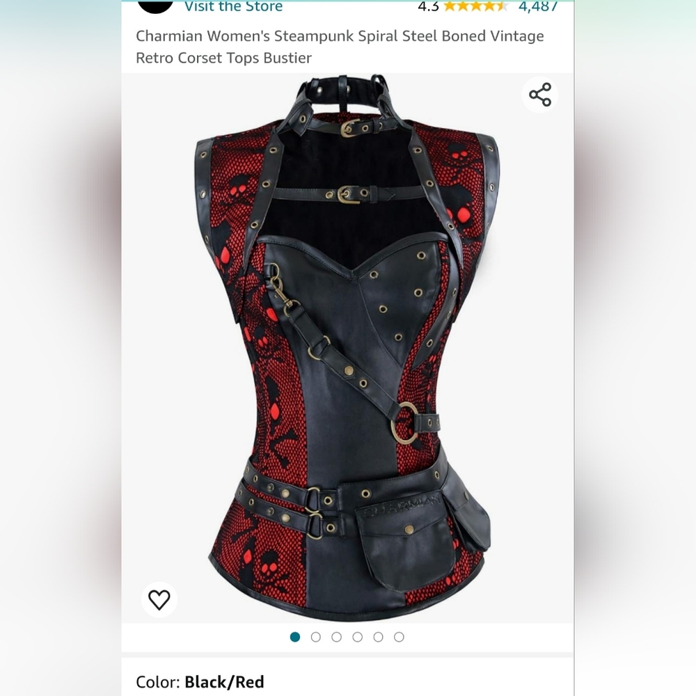 Charmian Women's Steampunk Spiral Steel Boned Vintage Retro Corset Top/Bustier